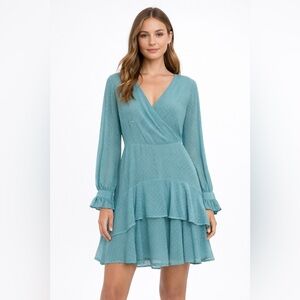 Dynamite Teal Long Sleeve Dress